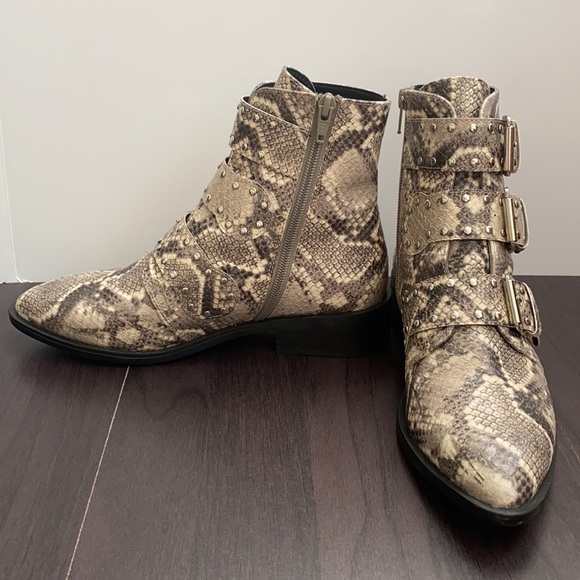 Steven New York Harmon Snakeskin Synthetic Booties - Picture 7 of 9